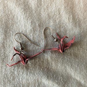 Paper crane earrings